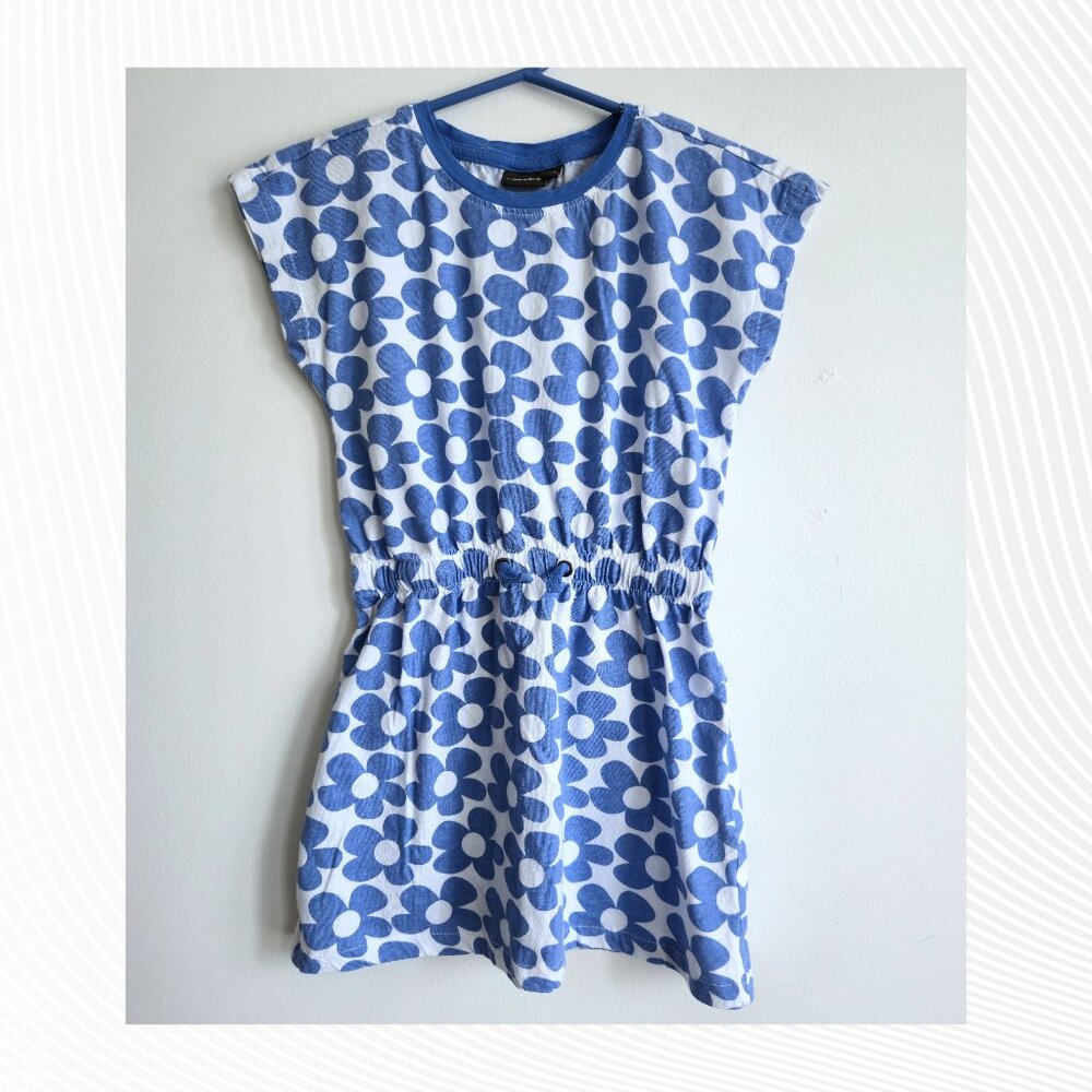Kitzberg Girls Floral Summer Dress | White & Blue | Size 8